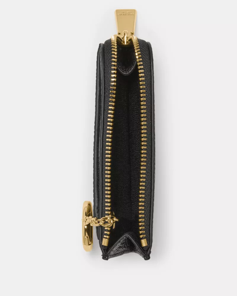 mini zip card case black