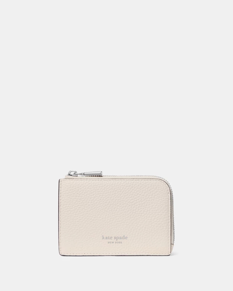 mini zip card case cashew milk