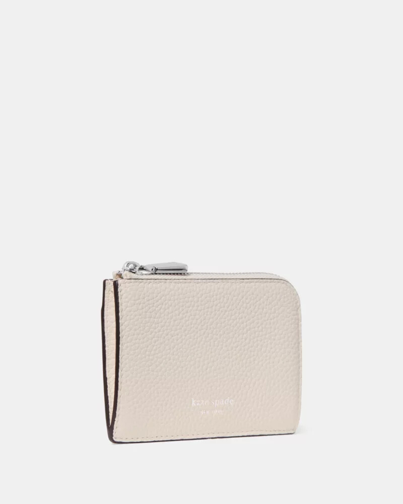 mini zip card case cashew milk