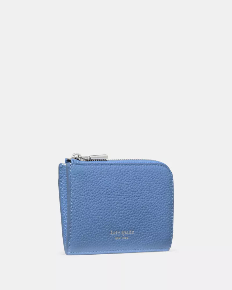mini zip card case blue