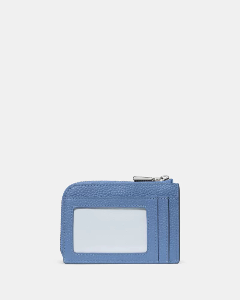 mini zip card case blue