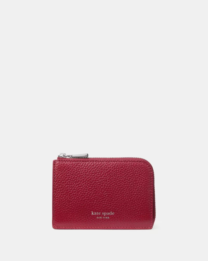 mini zip card case red jam