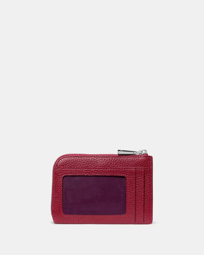 mini zip card case red jam