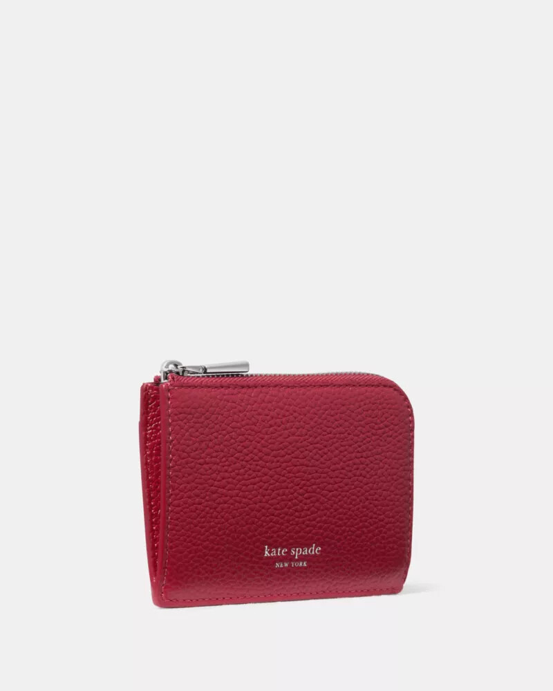 mini zip card case red jam