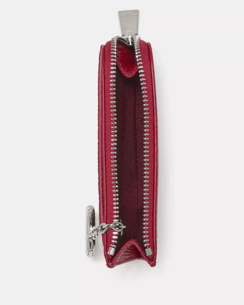 mini zip card case red jam
