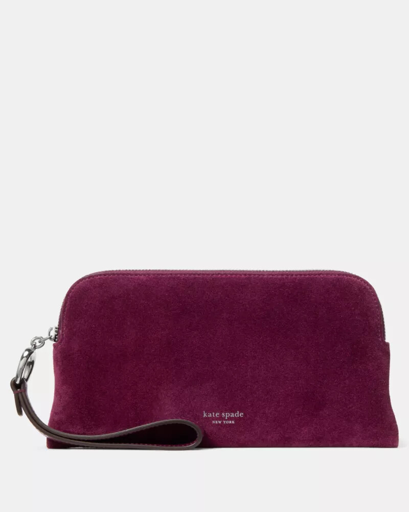 halo suede wristlet purple agate
