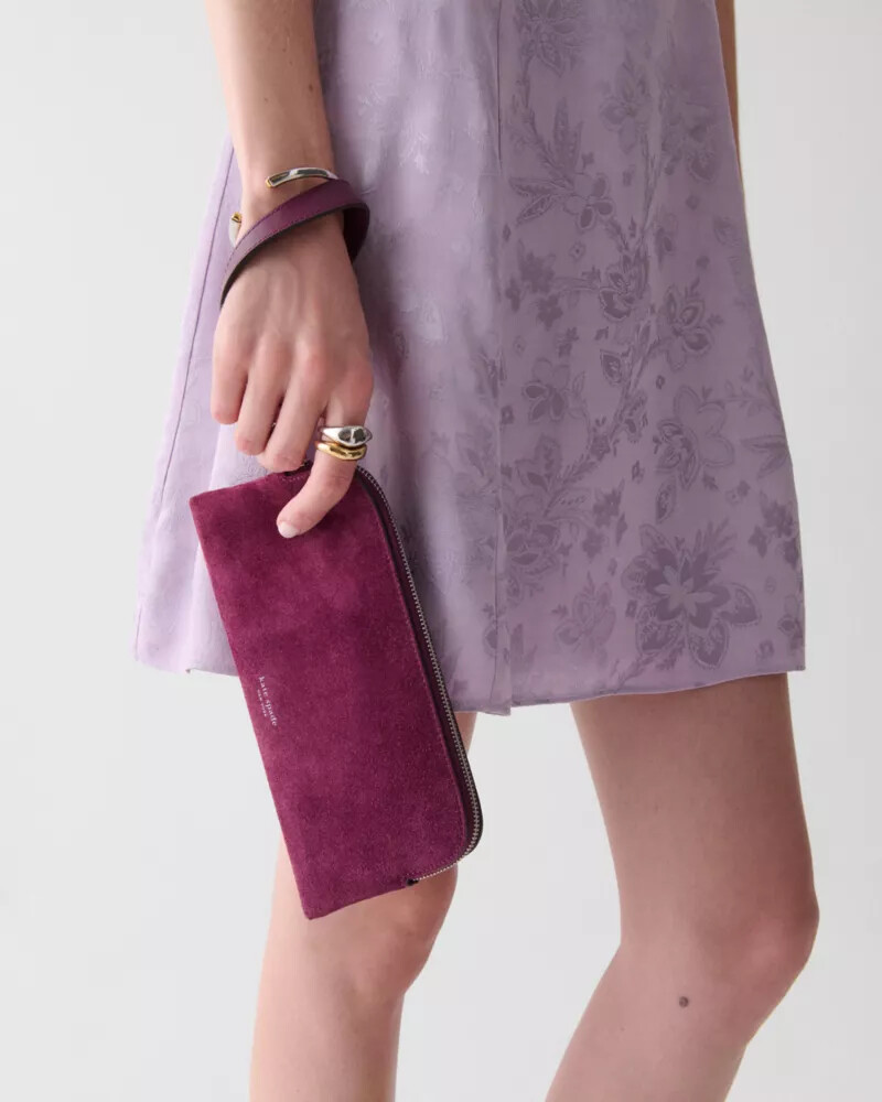 halo suede wristlet purple agate