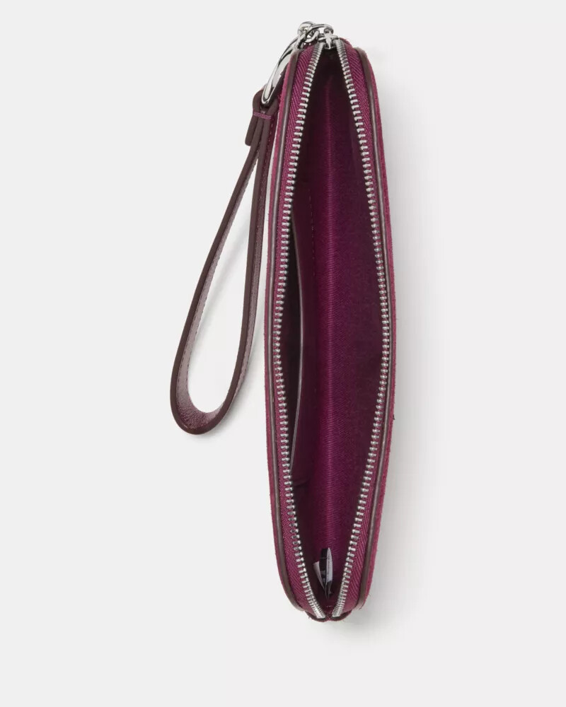 halo suede wristlet purple agate