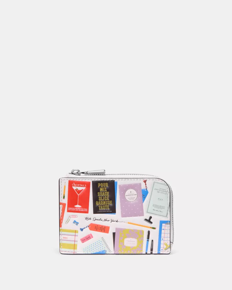 best seller mini zip card case cream multi