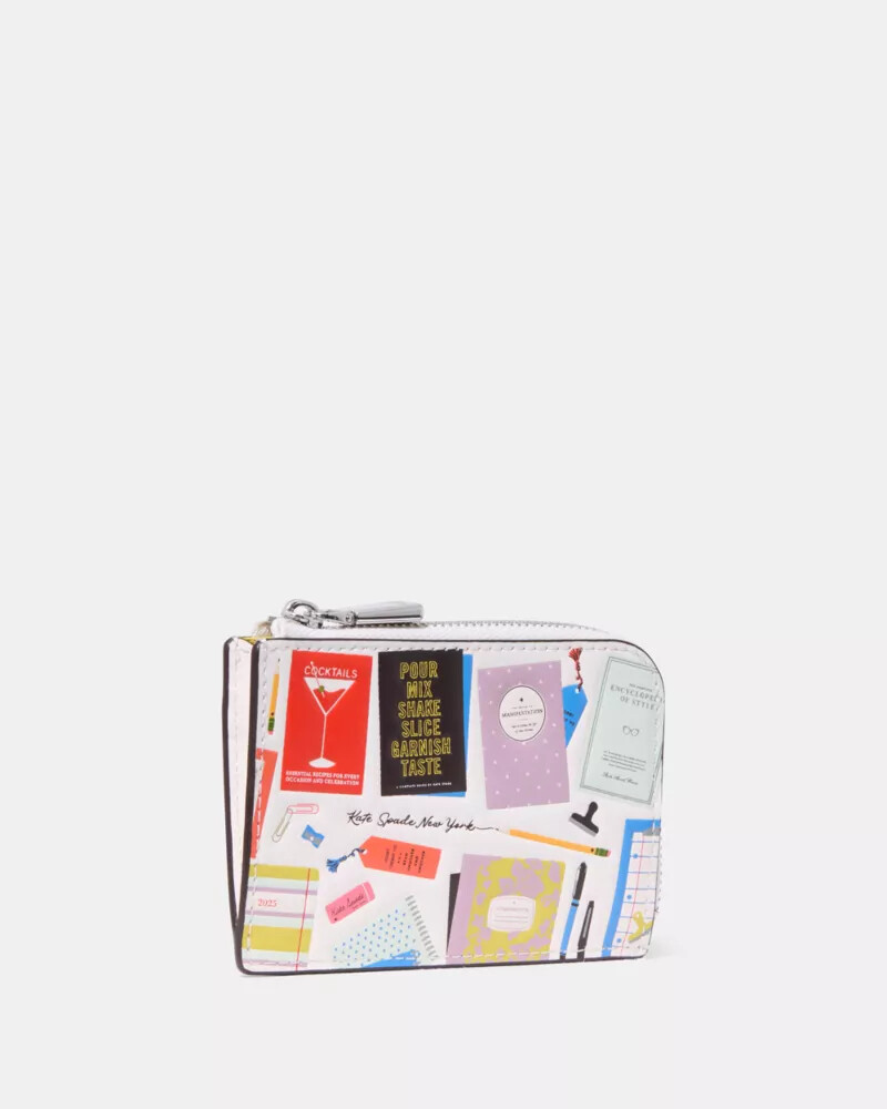 best seller mini zip card case cream multi
