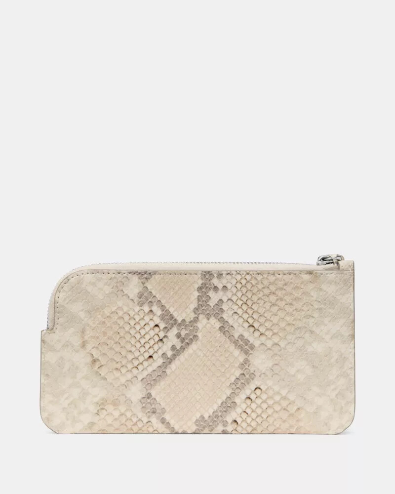 zippy snake embossed wristlet neutral multi